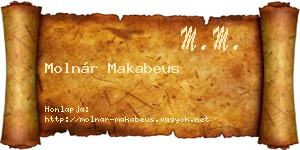 Molnár Makabeus névjegykártya